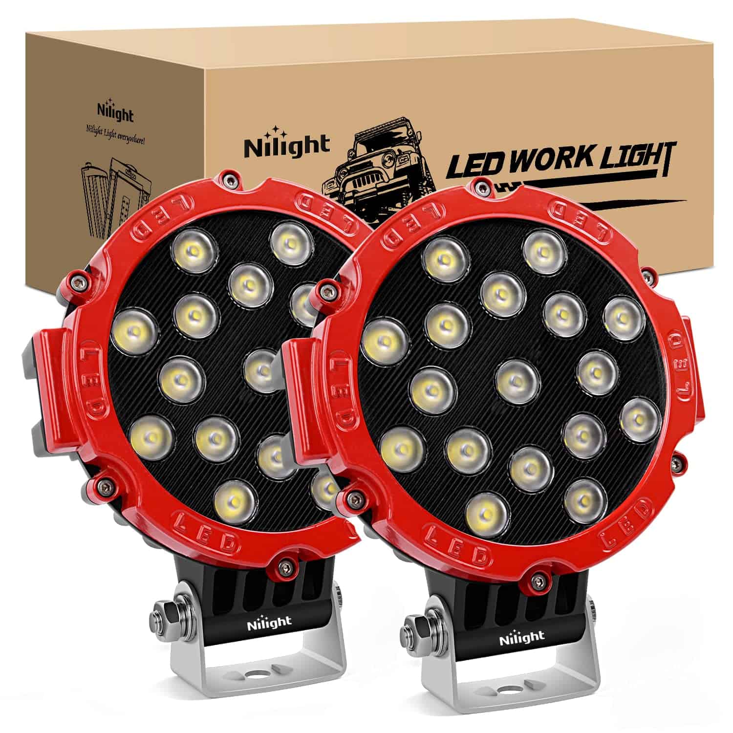 Nilight Led Pods 2PCS 7 Pulgadas 51w 5100LM Barra de Luz