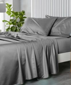 Juego de sábanas Royal Hotel Bedding Gris Sólido de 600