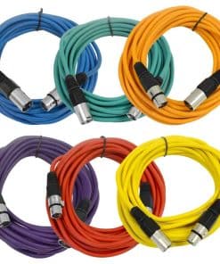 SEISMIC AUDIO - Pack de 6 cables de micrófono XLR de 25