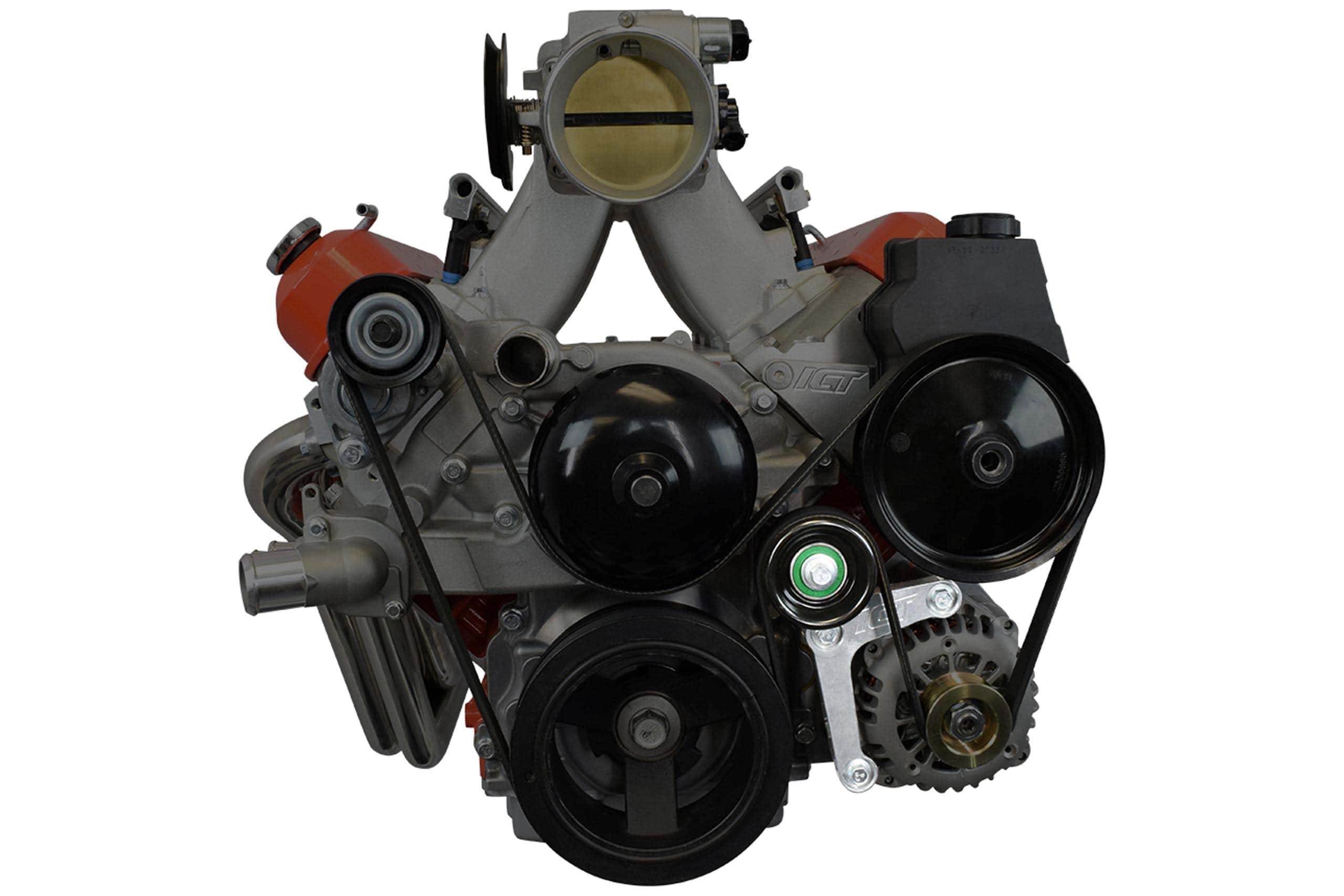 Soporte de alternador completo LS de ICT Billet con polea