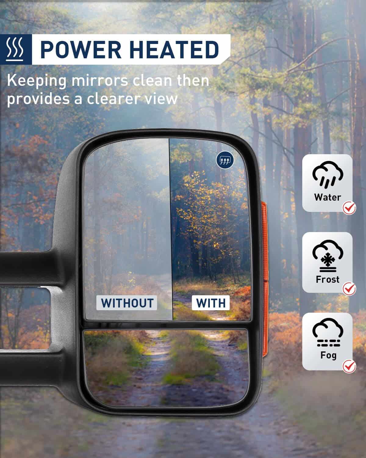 Espejos de remolque ECCPP par de repuesto para 2003-06 para - Imagen 5