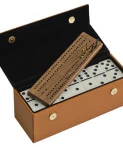 Set de Dominó Alex Cramer con Estuche de Cuero de Color