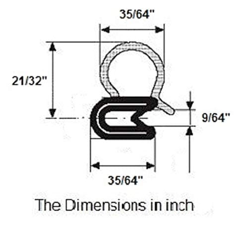 Tira de Goma para Puerta Sello Horizontal con Bulbo (100 - Imagen 3