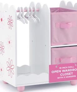 Mueble de Armario Abierto para Muñecas de 18 Pulgadas -