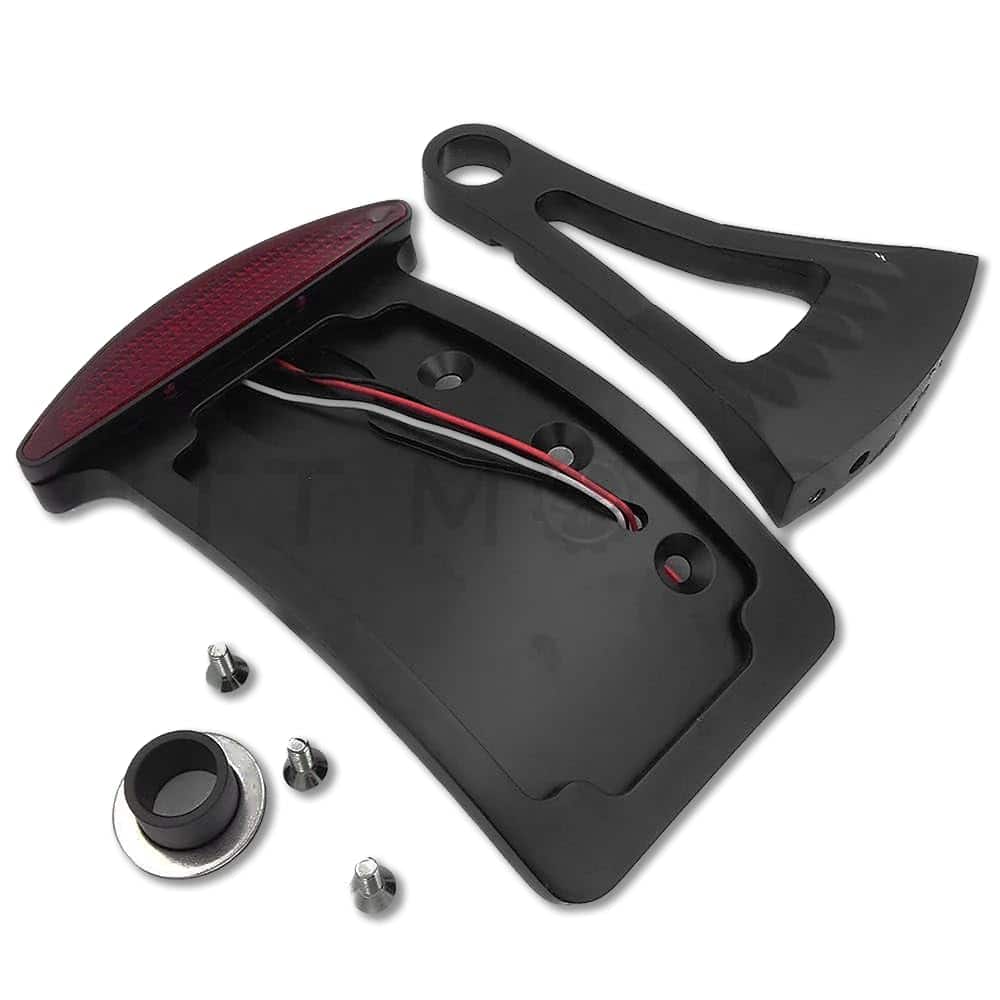Soporte para placa de matrícula montado en el lateral curvo