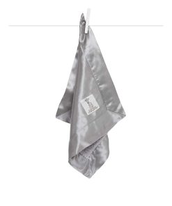 Mantita de Chenille y Satén Little Giraffe 14" x 14", Plata