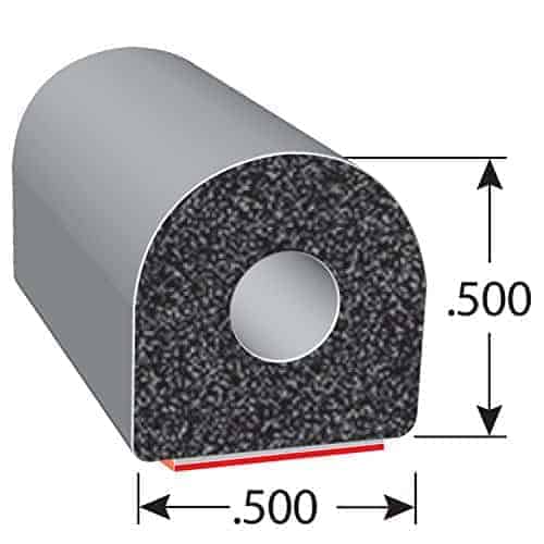 Sello de goma en forma de D Trim-Lok - Altura de .50 - Imagen 3