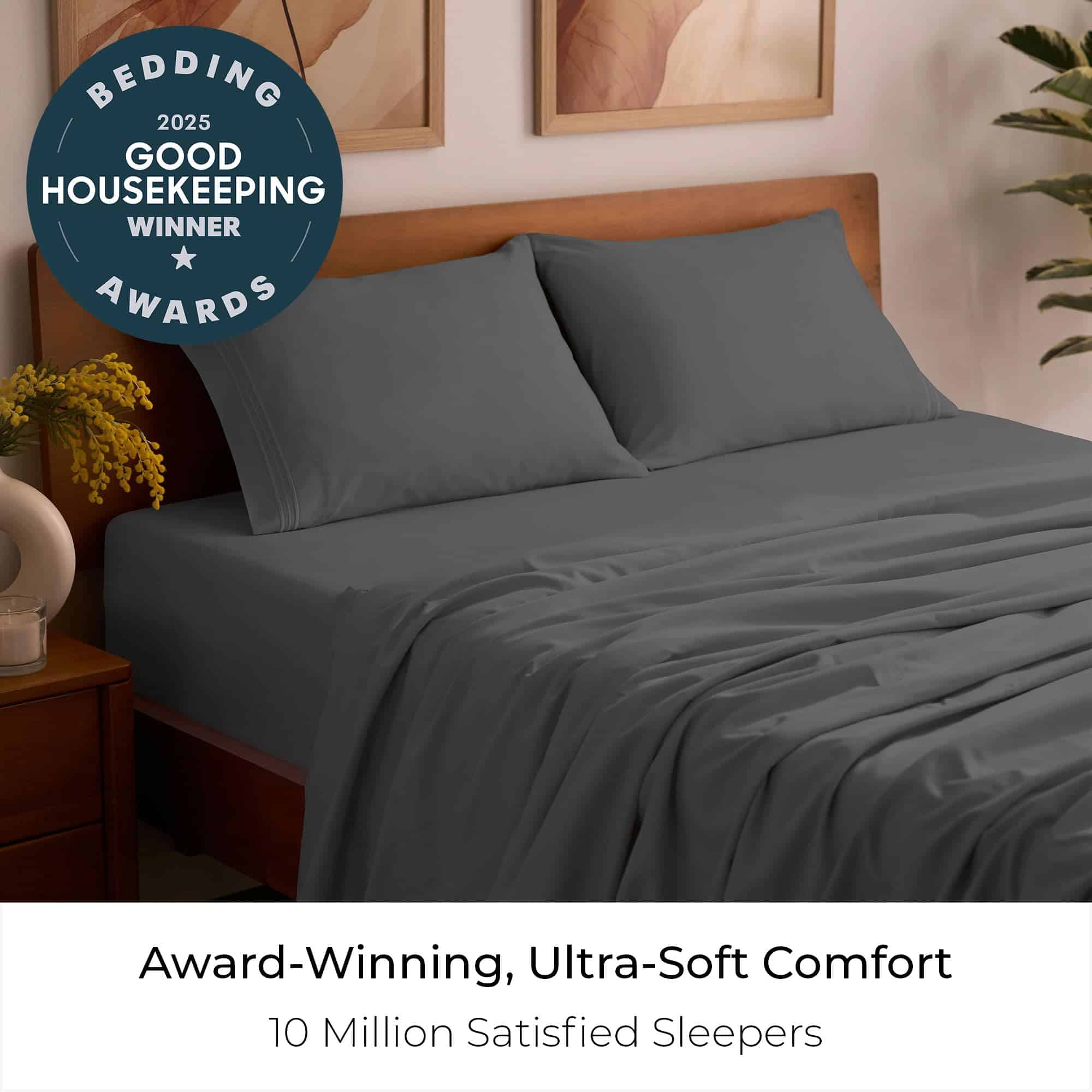 Juego de sábanas Mellanni Full - Colección -Gris - Imagen 3