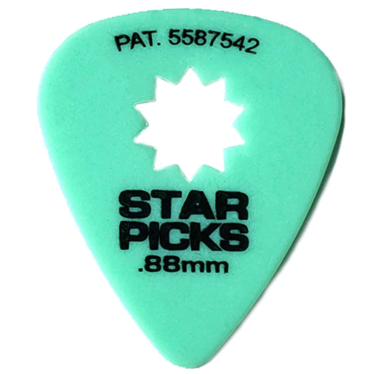 Everly Star Guitar Picks | Paquete de 72 | .88mm | Verde