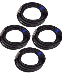 Conjunto de 4 Cables de Altavoz Profesional Speakon a 1/4