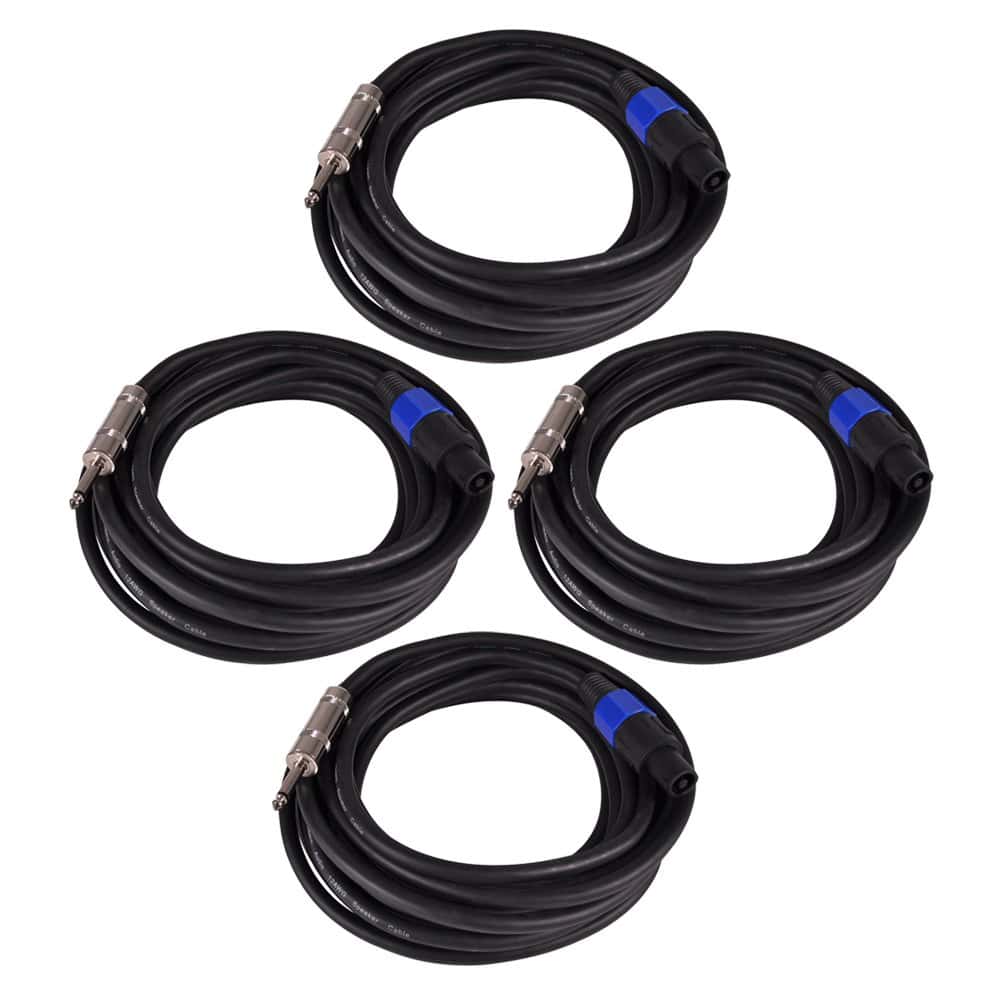 Conjunto de 4 Cables de Altavoz Profesional Speakon a 1/4