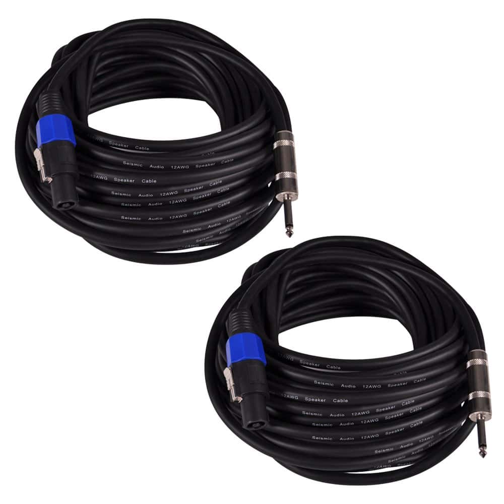 Par de Cables de Altavoz Speakon a 1/4 de Pulgada de Audio