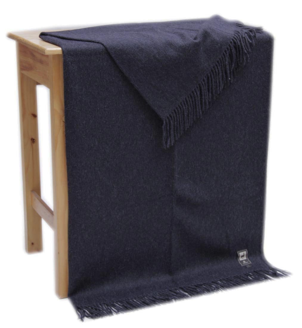 Manta de Lana de Alpaca y Lana de Merino -Azul Jean - Imagen 3