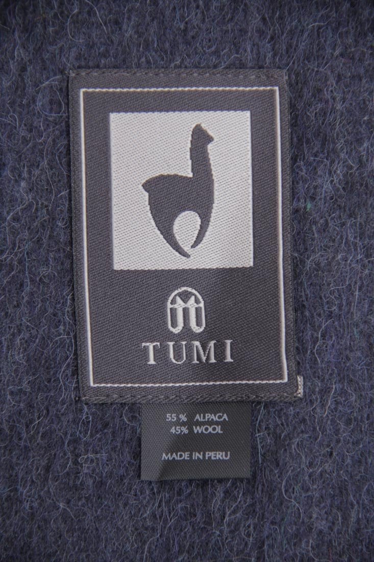 Manta de Lana de Alpaca y Lana de Merino -Azul Jean - Imagen 4