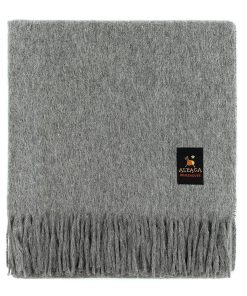 Manta de Lana de Alpaca y Lana de Merino -Gris Mediano