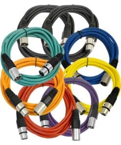 Seismic Audio - SAXLX-10PYROGB2BK - Paquete de 8 Cables de