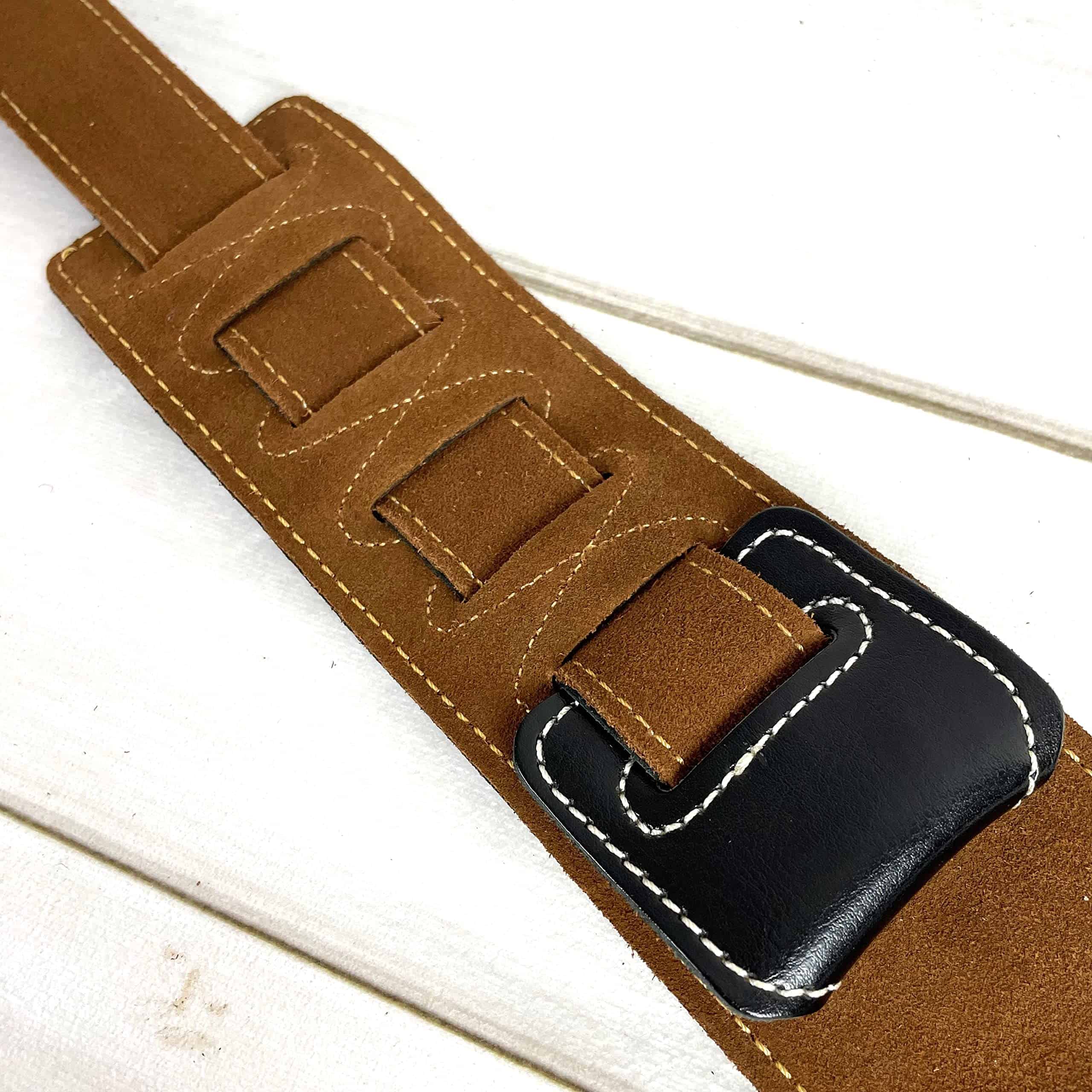 Correa de guitarra acolchada de cuero negro de alta calidad - Imagen 9