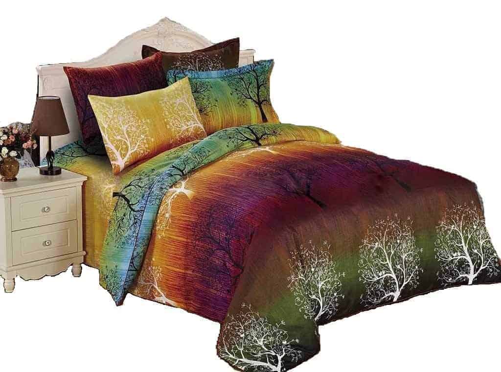 Set de ropa de cama Swanson Beddings Rainbow Tree 3 piezas: