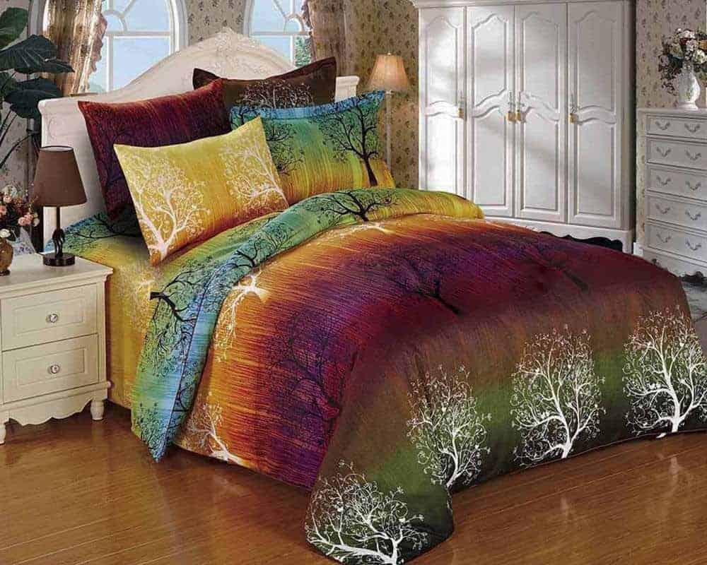 Set de ropa de cama Swanson Beddings Rainbow Tree 3 piezas: - Imagen 3