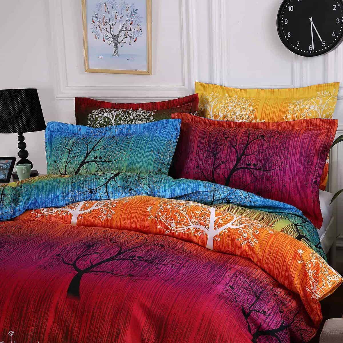Set de ropa de cama Swanson Beddings Rainbow Tree 3 piezas: - Imagen 5