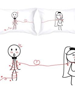 BOLDLOFT Fundas de Almohada para Pareja Atar el Nudo -