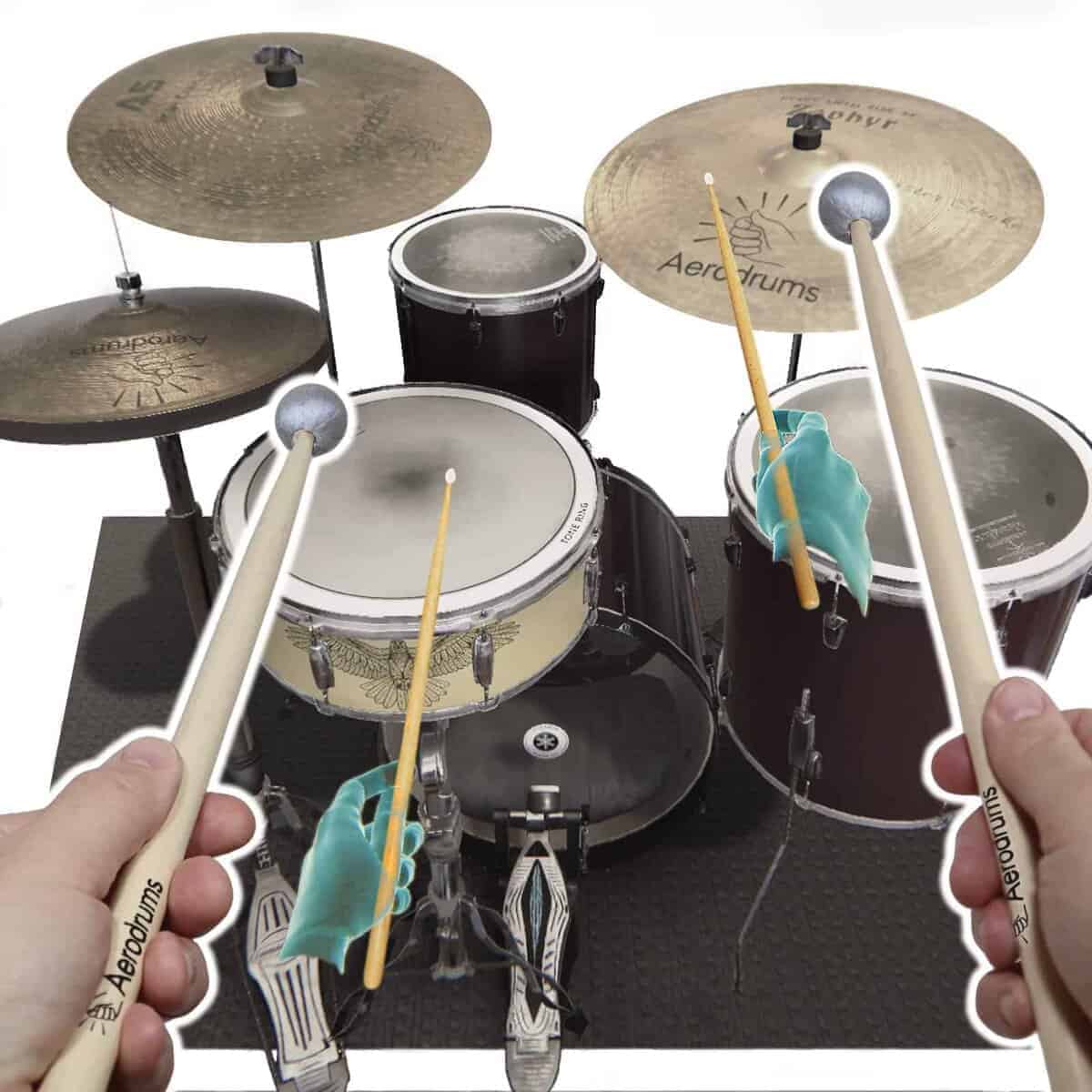 Aerodrums Portable Electronic Drum Set - Air Drum Sticks &