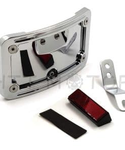 Soporte de placa de matrícula curvo cromado HTTMT MT388-CD