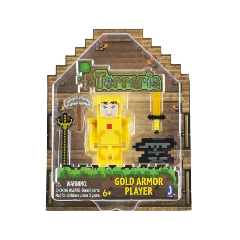 Figura de Jugador de Armadura de Oro Terraria con Accesorios