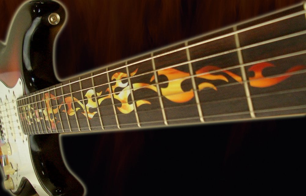 Calcomanía Jockomo Fire Flame Real Fire Guitar Inlay Sticker - Imagen 4
