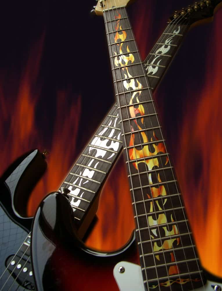 Calcomanía Jockomo Fire Flame Real Fire Guitar Inlay Sticker - Imagen 6
