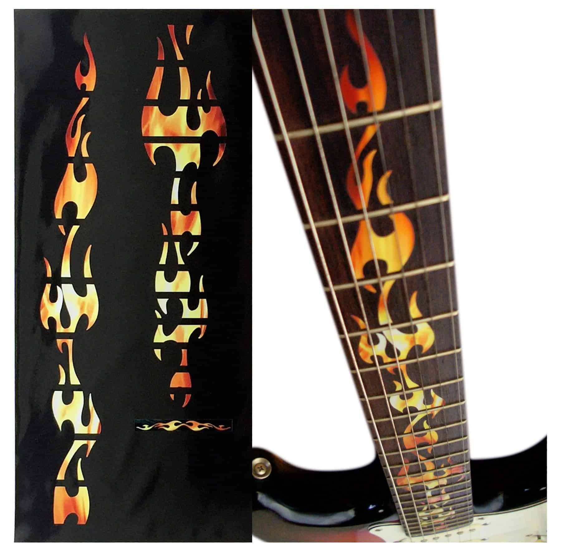Calcomanía Jockomo Fire Flame Real Fire Guitar Inlay Sticker