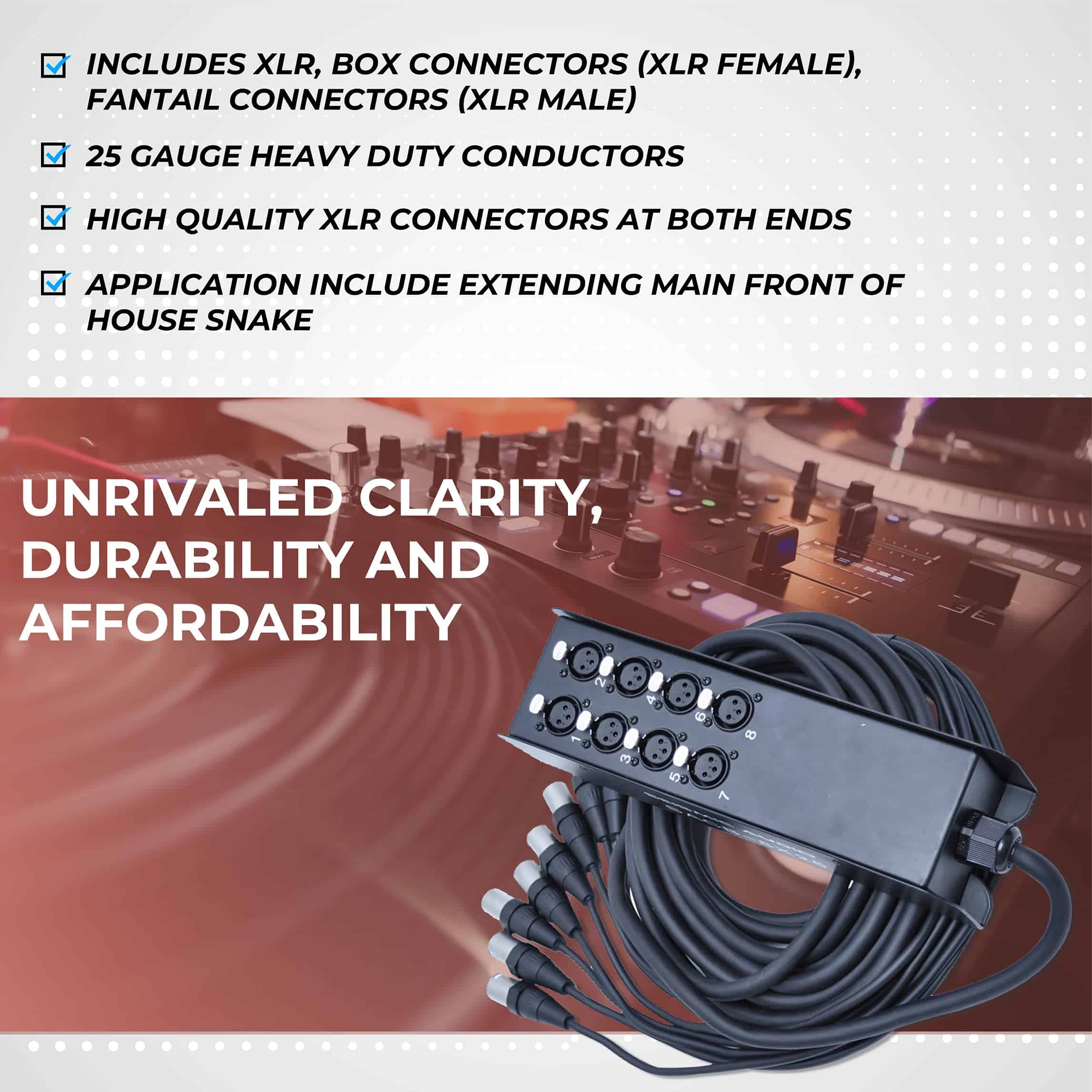 Cable de Serpiente Sub Send XLR de Bajo Perfil de 8 Canales - Imagen 8