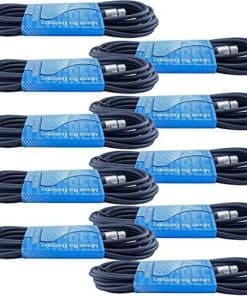 Paquete de 10 cables de micrófono XLR de 25 pies macho a