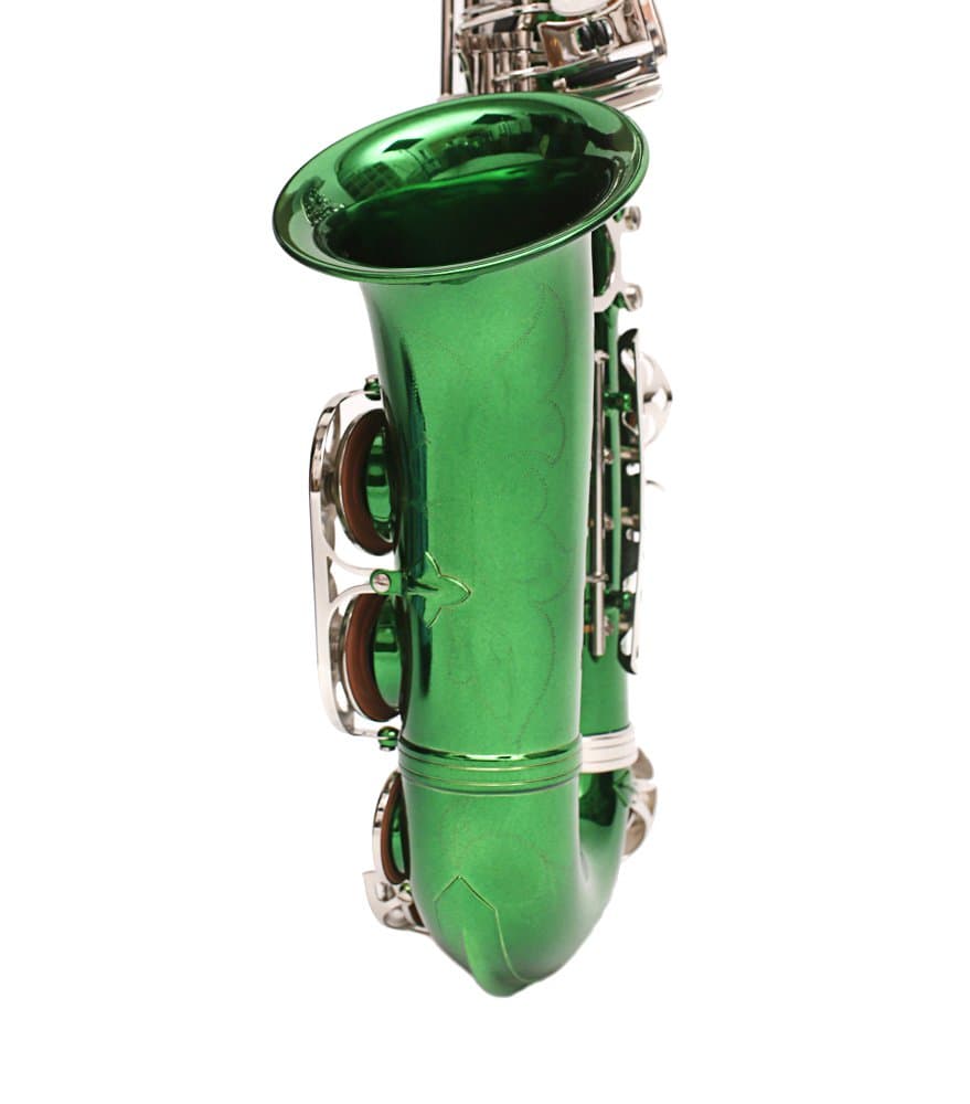 Saxofón Alto E Flat Glory Verde/Plateado con 11 cañas, 8 - Imagen 6
