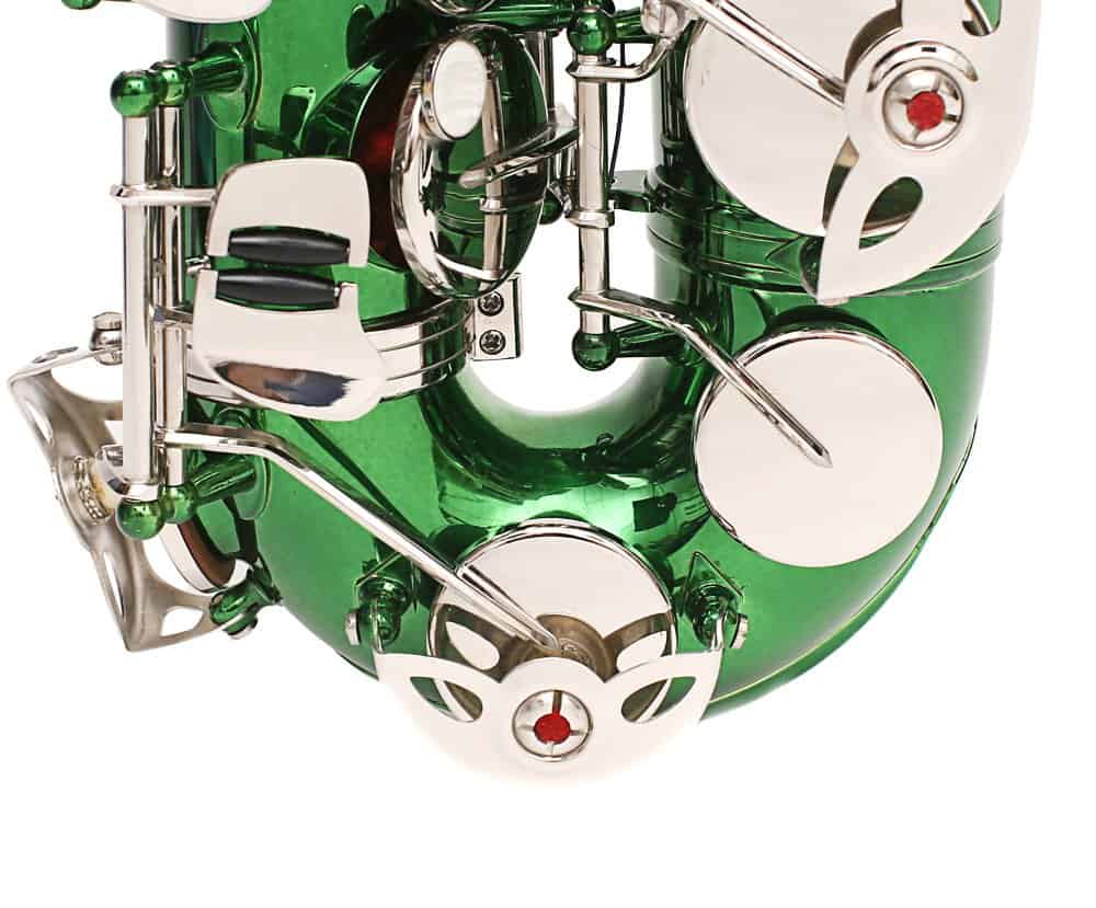 Saxofón Alto E Flat Glory Verde/Plateado con 11 cañas, 8 - Imagen 7