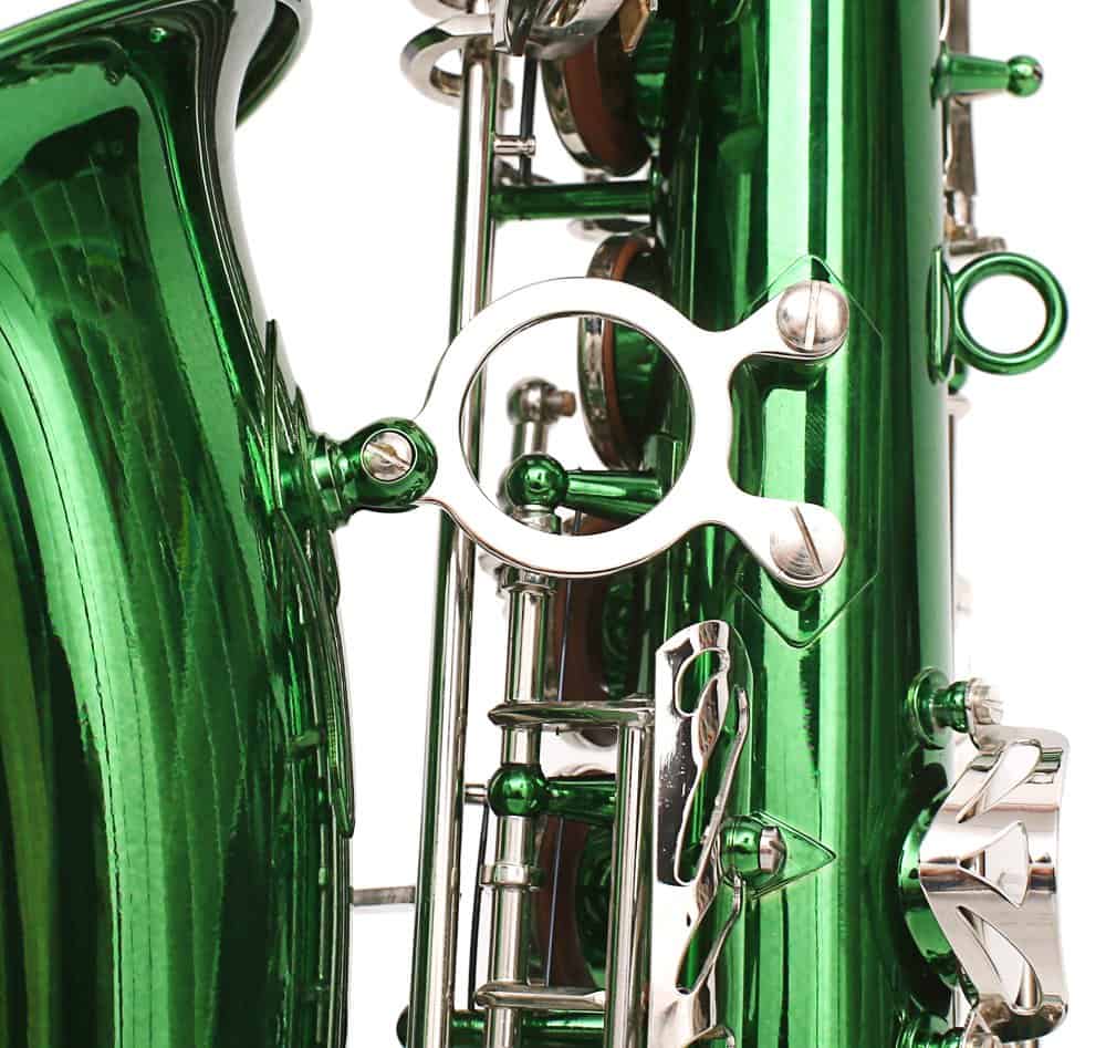 Saxofón Alto E Flat Glory Verde/Plateado con 11 cañas, 8 - Imagen 5