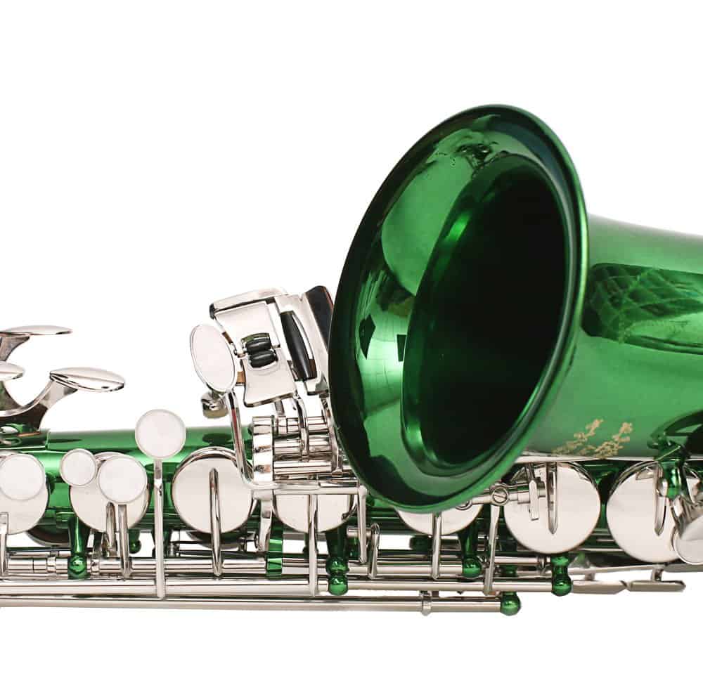 Saxofón Alto E Flat Glory Verde/Plateado con 11 cañas, 8 - Imagen 8