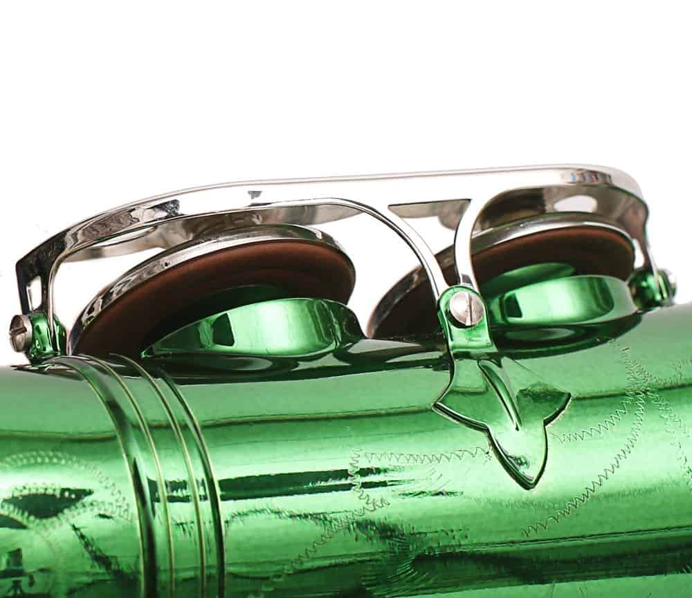 Saxofón Alto E Flat Glory Verde/Plateado con 11 cañas, 8 - Imagen 10