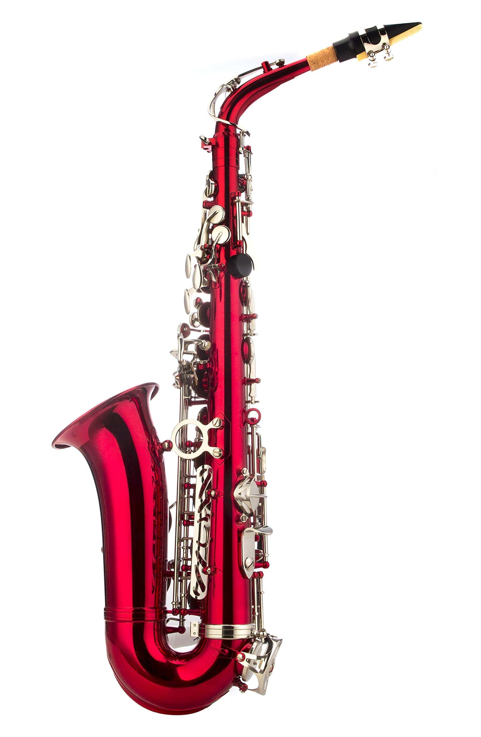 Saxofón Alto en Mi Bemol Rojo/Plata con 11 cañas, 8 - Imagen 8