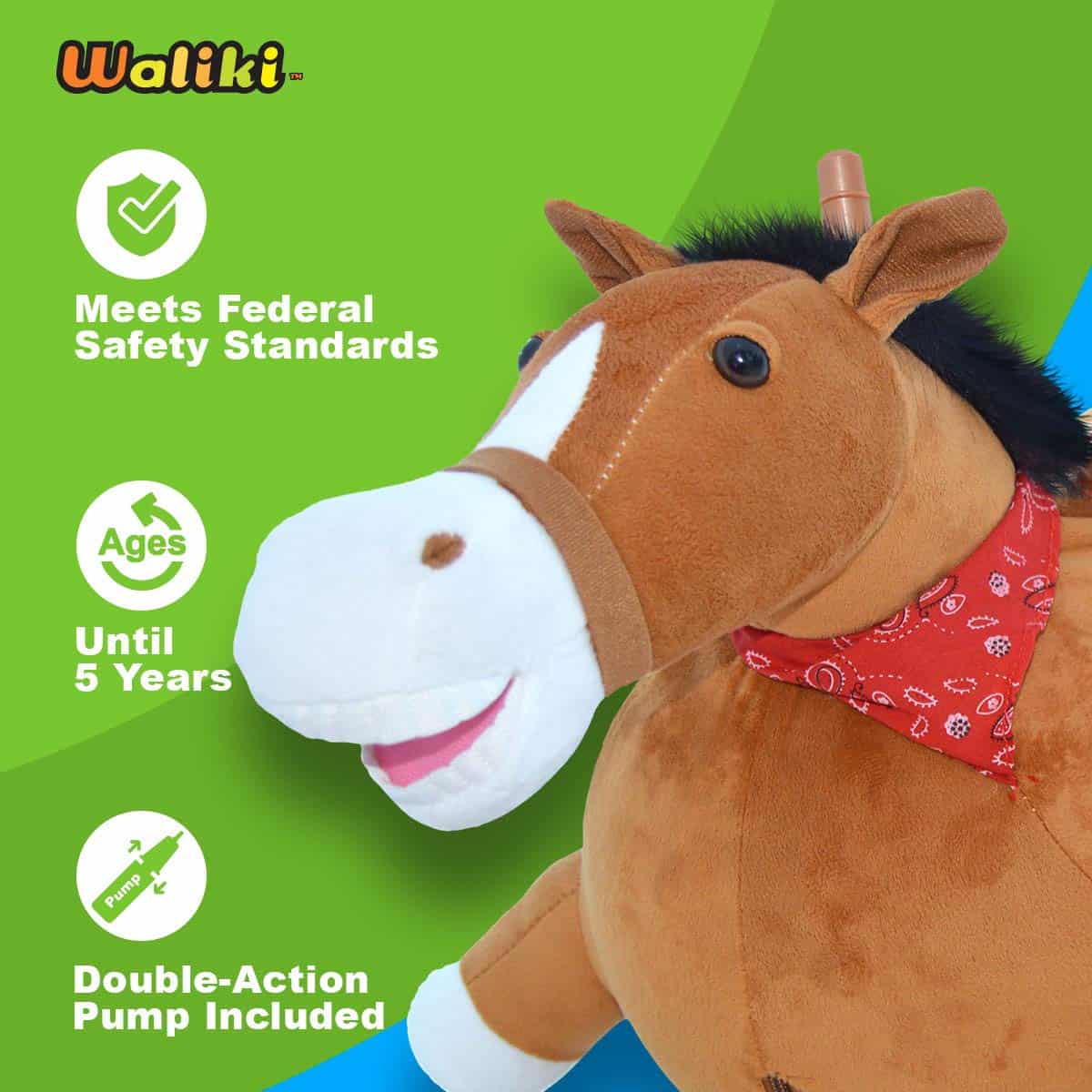 Caballo Saltarín Inflable WALIKI | Juguete de Salto para - Imagen 3