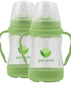 Vaso de vidrio Sip 'n Straw, Limón Claro 1 Cuenta por Green