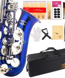 Saxofón Alto en Mi bemol Glory Azul/Plata con 11 cañas, 8