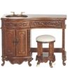 Mueble de baño Dollhouse Walnut Avalon Sink & Stool