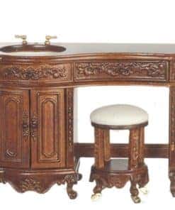 Mueble de baño Dollhouse Walnut Avalon Sink & Stool