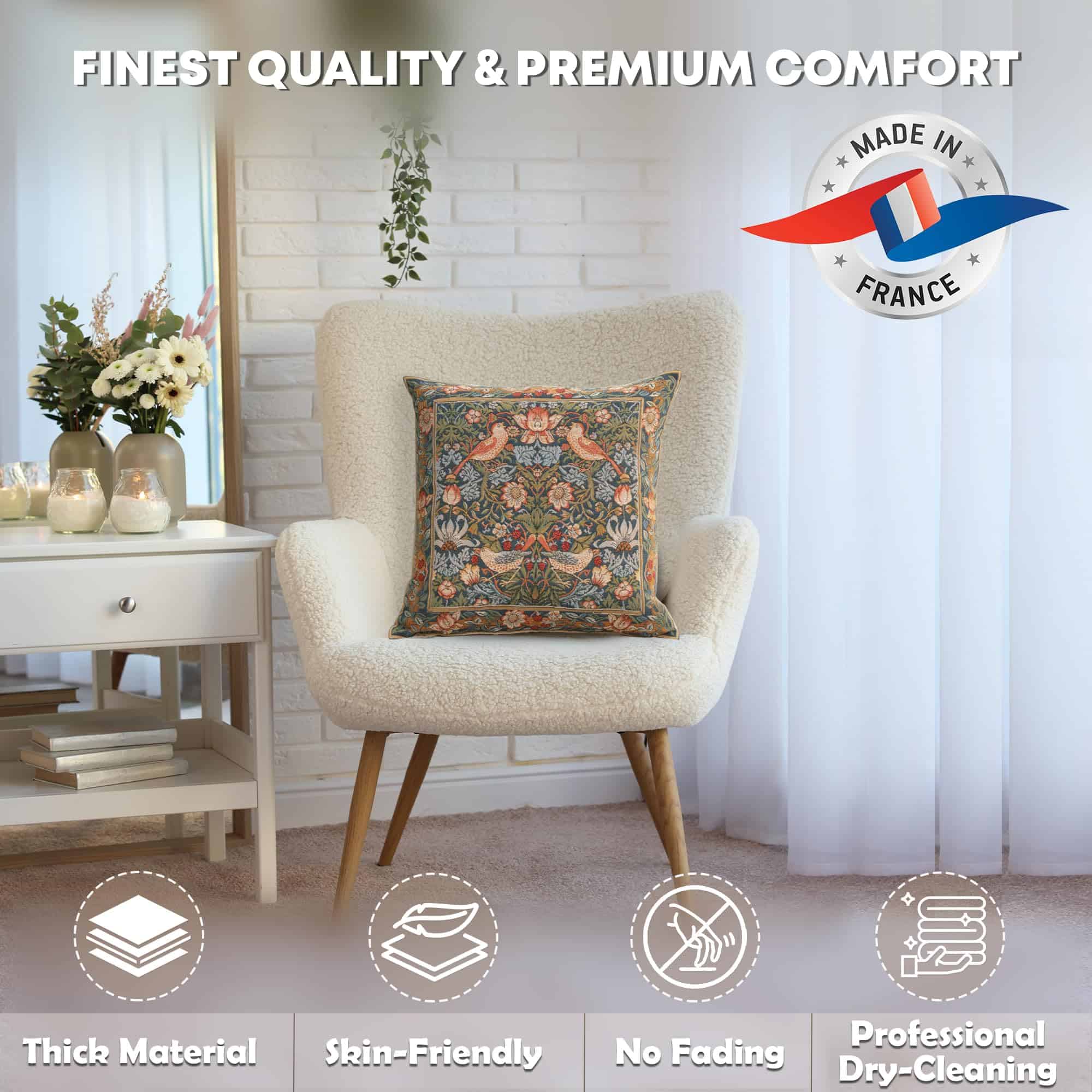 Funda de cojín para sofá Charlotte Home -Pájaros Cara a Cara - Imagen 4