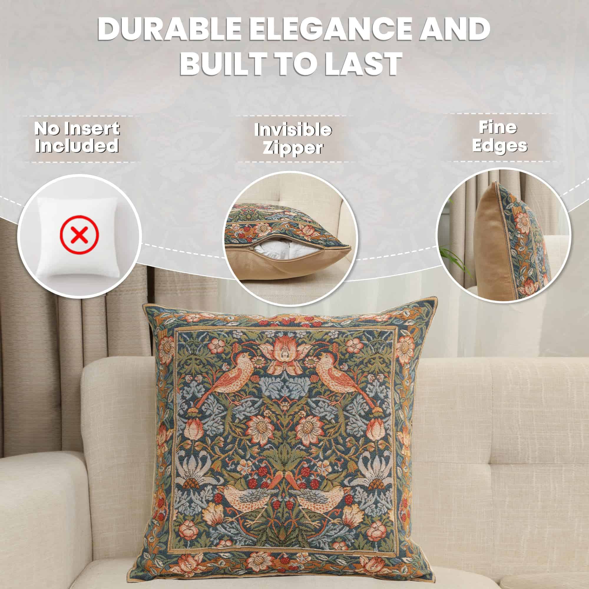 Funda de cojín para sofá Charlotte Home -Pájaros Cara a Cara - Imagen 3