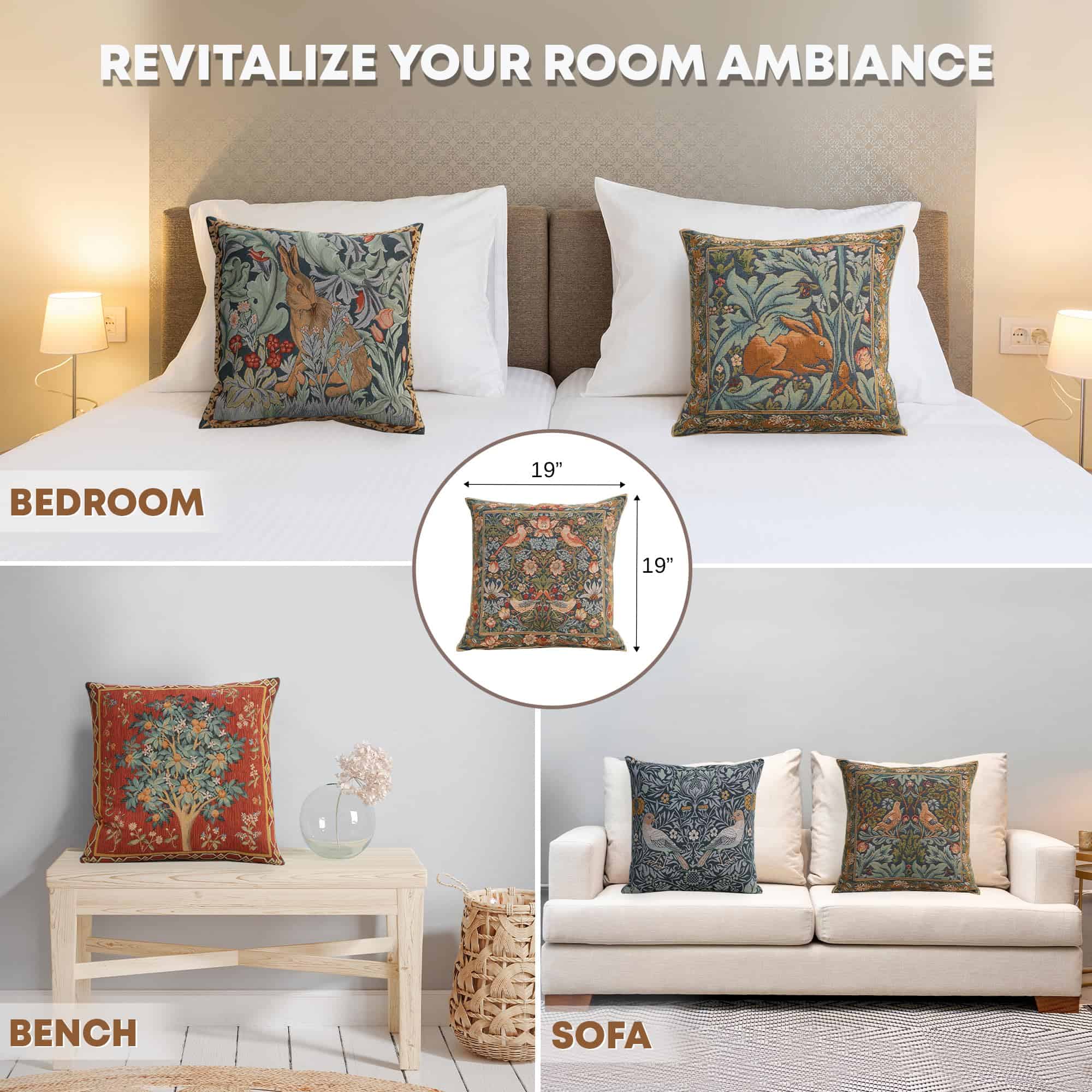 Funda de cojín para sofá Charlotte Home -Pájaros Cara a Cara - Imagen 6