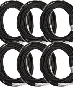 Paquete de 6 cables de 25 pies XLR Macho a 1/4" TRS