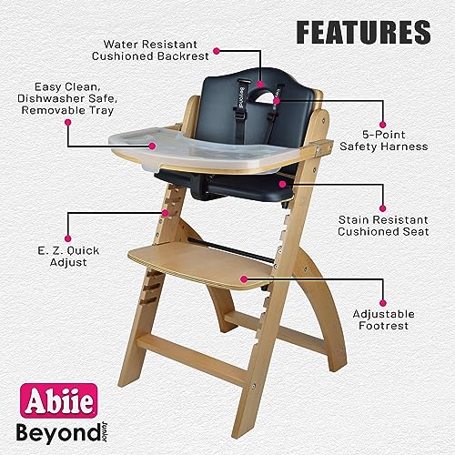 Silla alta de madera Abiie Beyond Junior con bandeja. La - Imagen 3