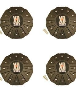 4 x Tapacubos de rueda mate negra plana para llantas KMC XD